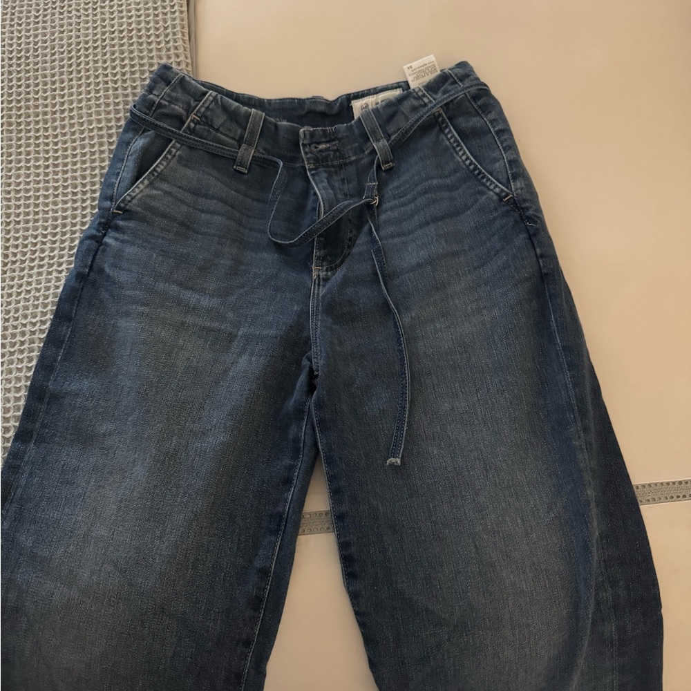 Ag Adriano Goldschmied Blue Flare Wide Leg Jeans
